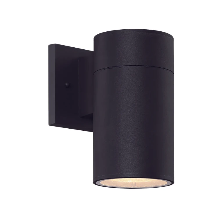 Textured Black LED Outdoor Wall Lantern from the Pillar Collection