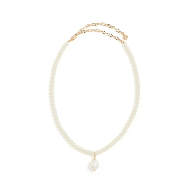 Ettika Pearlescent Beaded Necklace White One Size