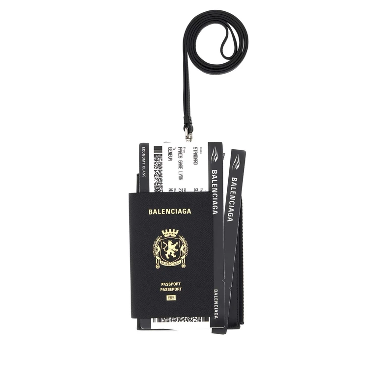 Black Leather Phone Holed Portafogli - Men
