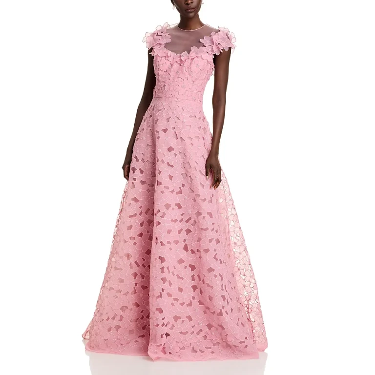 Teri Jon by Rickie Freeman Organza Floral Gown