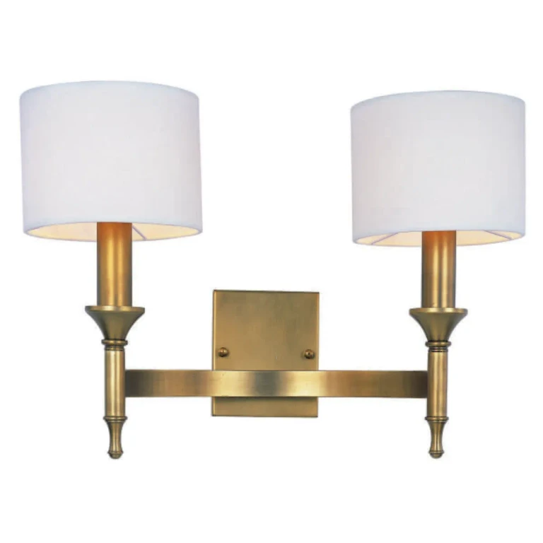 Natural Aged Brass Two Light Wall Sconce from the Fairmont Collection