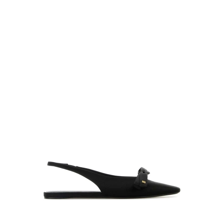 Prada Black Satin Ballerinas