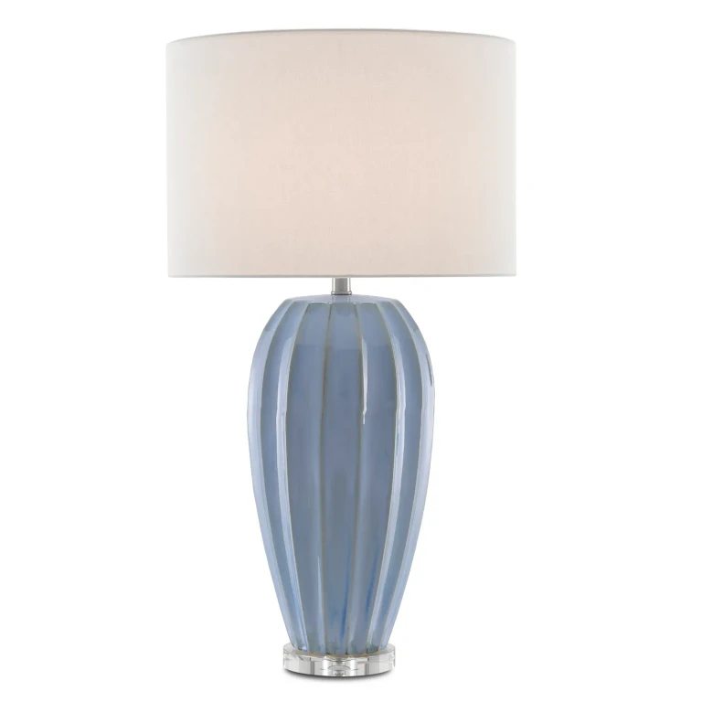 Bluestar 1-Light Table Lamp in Light Blue with Clear