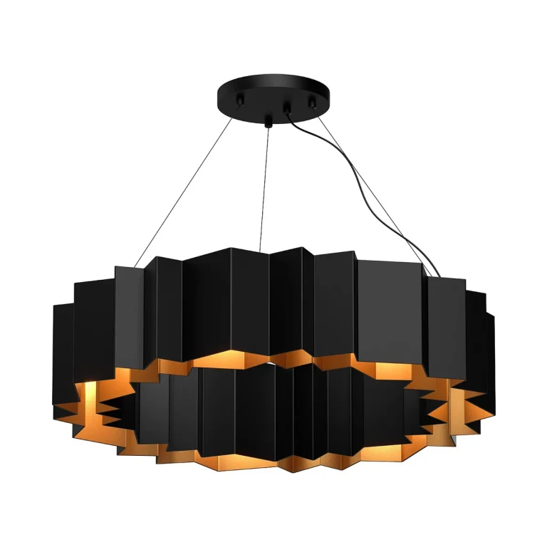 Black Gold Seven Light Chandelier from the Akira Collection