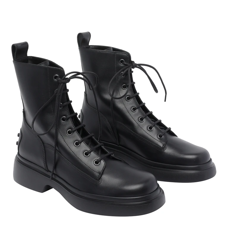 Tod's Tods Boots Black Calf Leather/rubber Sole - Women