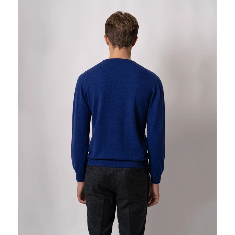 Larusmiani Crewneck Cashmere Sweater Ottawa Black Basic Light Kintwear - Men