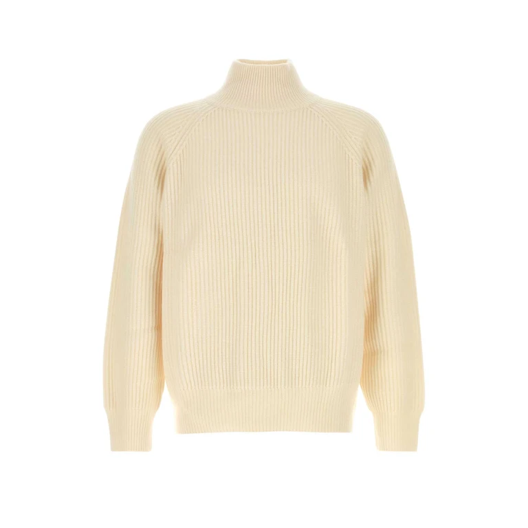 Le Kasha Ivory Cashmere Lette Sweater White Exterior: Organic Maglieria - Men