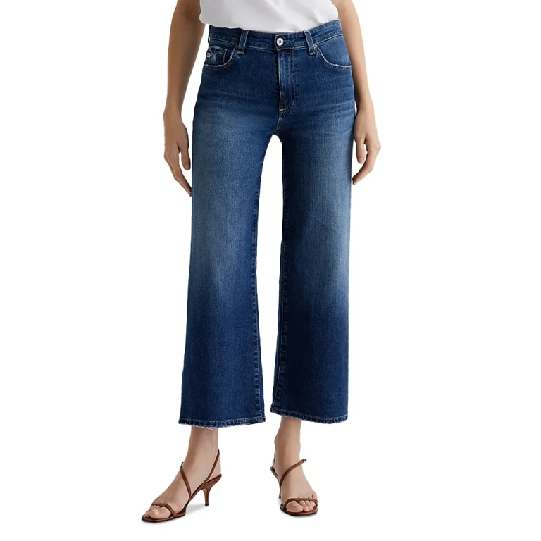 Ag Mid Rise Cropped Wide Leg Jeans in 7 Years La Jolla