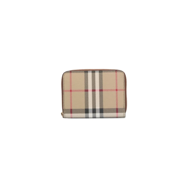 Burberry Check Pattern Zip-up Wallet