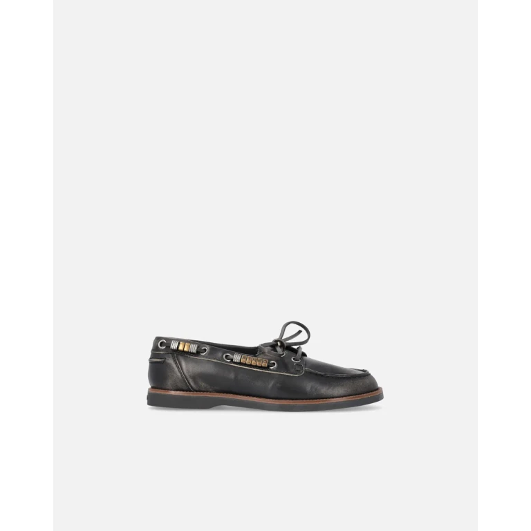 Pinko Mocassins de couro com aplicações de joia