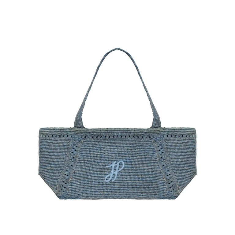 Patou Large Raffia Bag With Logo