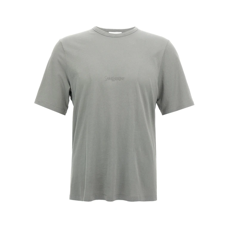 Saint Laurent Gray Cotton T-Shirt - Men