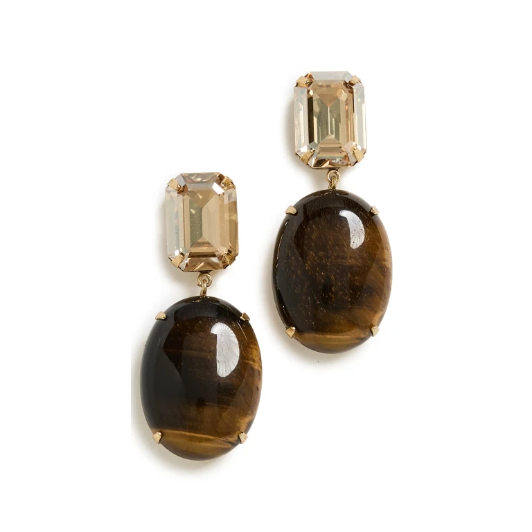 Jennifer Behr Xiomara Earrings Tigers Eye One Size