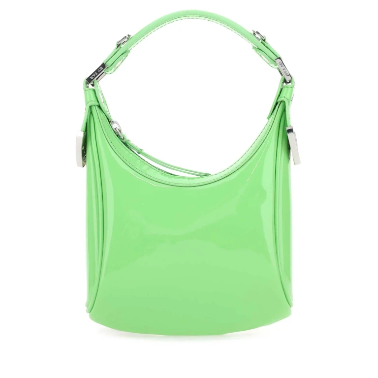 BY FAR Light Green Leather Cosmo Handbag