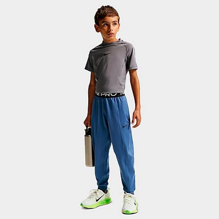 Nike Big Kids Pro Dri-FIT Fleece Jogger Pants in Mystic Navy/White/Black Size: XS
