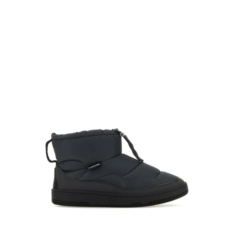 Lanvin Graphite Fabric Curb Snow Ankle Boots