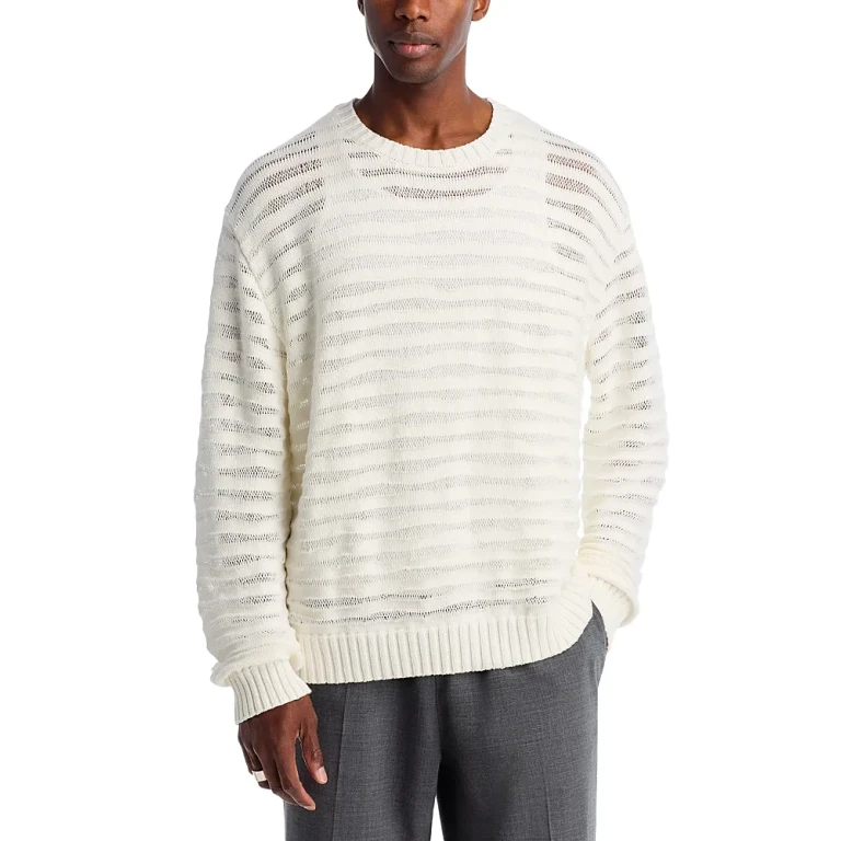 MM6 Maison Margiela Sheer Striped Crewneck Sweater