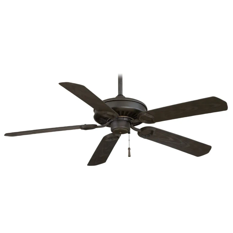 Black Iron W Aged Iron Accents 54" Ceiling Fan from the Sundowner Collection