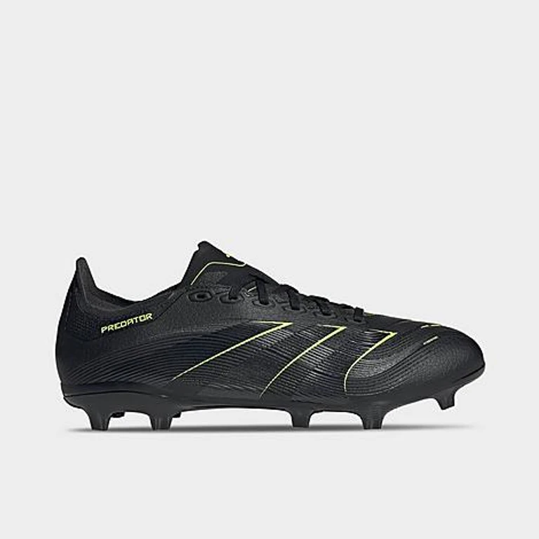 adidas Men's Predator League Firm/Multi-Ground Soccer Cleats in Cloud White/Core Black/Lucid Lemon Size: 4.0