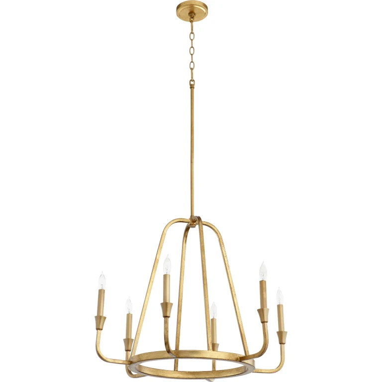 Gold Leaf Six Light Chandelier from the Marquee Collection