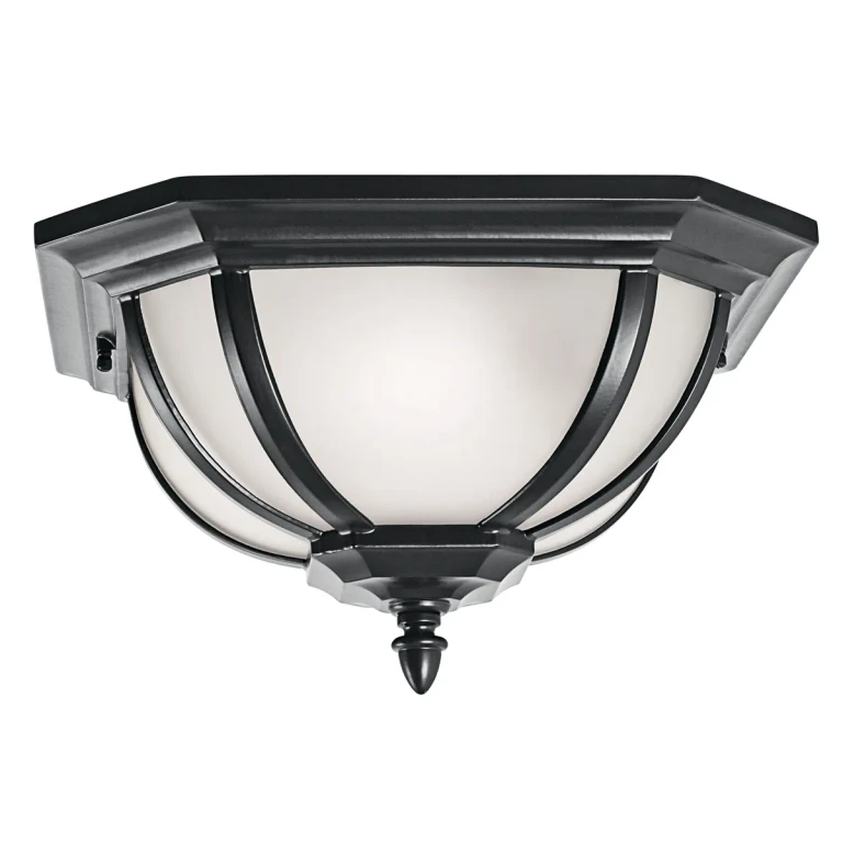 Salisbury 2-Light 13.5" Outdoor Flush & Semi-Flush Mount in Black
