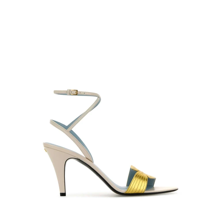 Valentino Garavani Ivory Leather Foliefoliage Sandals