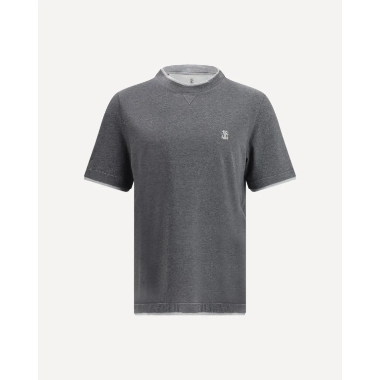 BRUNELLO CUCINELLI T-shirt in cotton with a logo Male XS