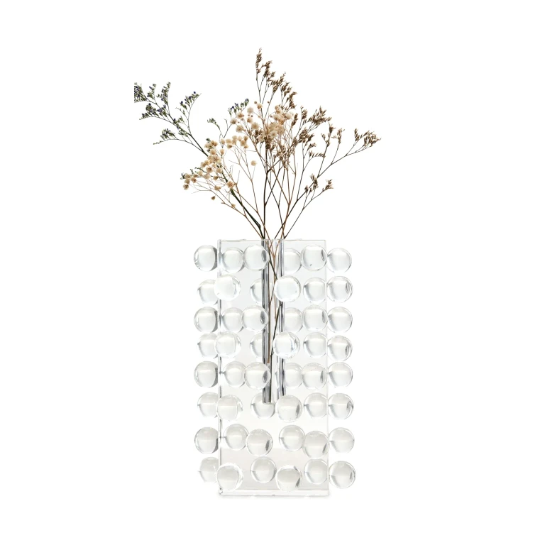 Tizo Design Large Crystals Glass Tall Vase Clear One Size