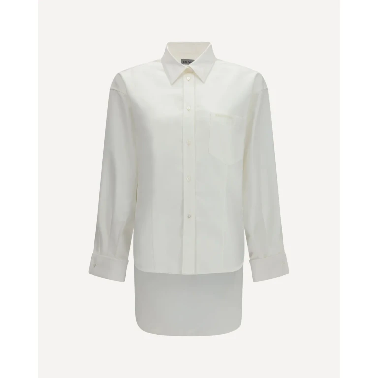 BALENCIAGA Classic Shirt in silk poplin and cotton organdy Female 38
