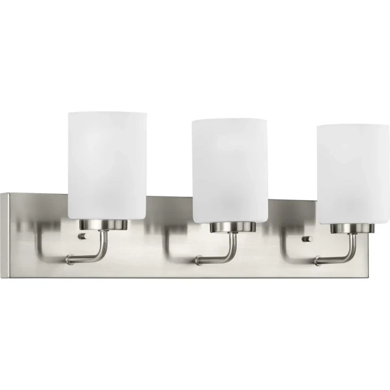 Brushed Nickel Three Light Bath Bracket from the Merry Collection