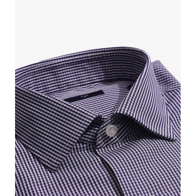 Larusmiani Tailored Cotton Shirt Bastille Blue Hand Made - Men