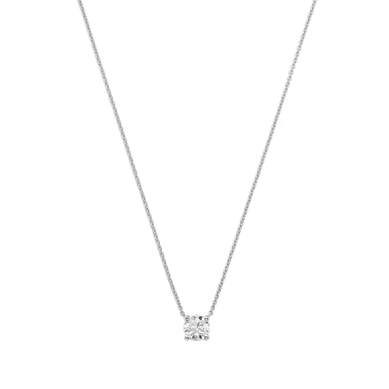 Diamond Certified Solitaire Pendant Necklace in 14K White Gold, 0.70 tcw