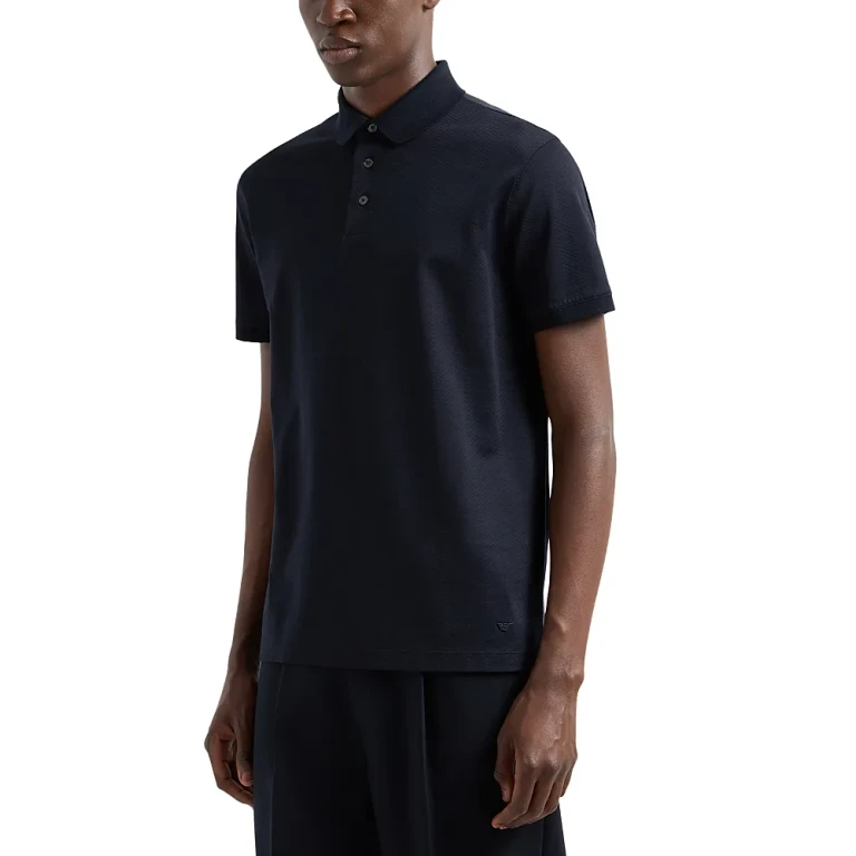 Emporio Armani Chevron Jacquard Polo Shirt