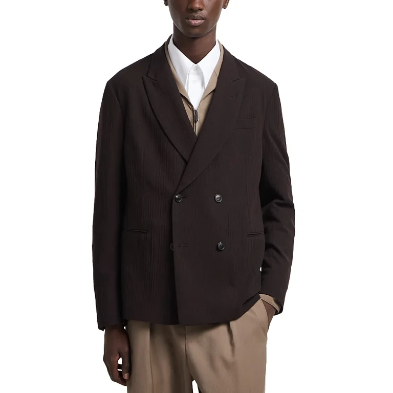 Emporio Armani Double Breasted Peak Lapel Blazer