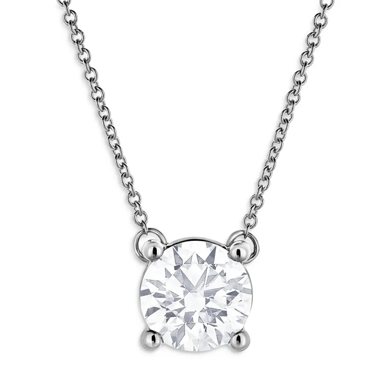 Certified Lab Grown Diamond Pendant Necklace in 18K White Gold, 2.25 tcw