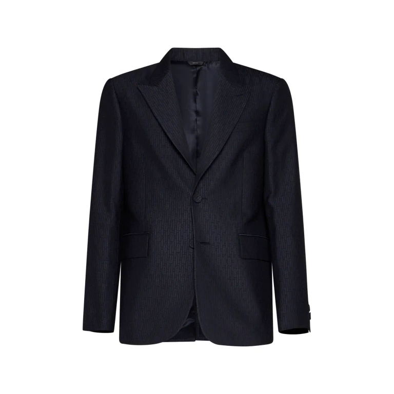 Fendi Ff Stripes Jacquard Wool Blazer