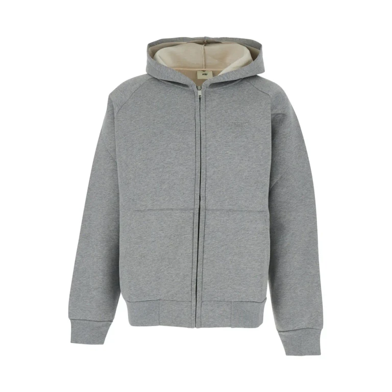 Autry Grey Hoodie With Dropped Shoulders In Neoprene Man