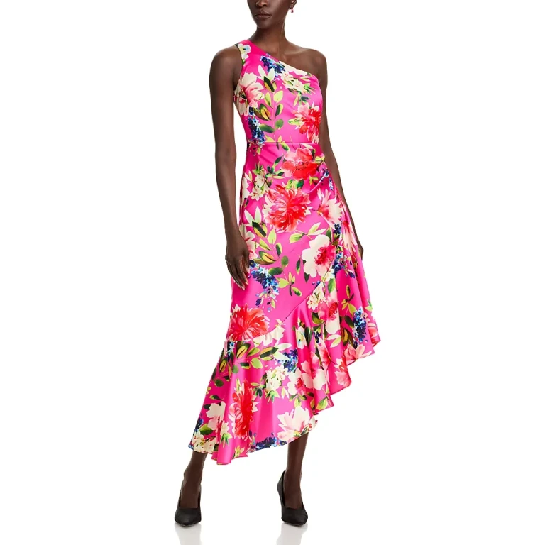 Eliza J Printed One Shoulder Dress