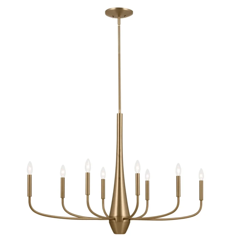 Champagne Bronze Eight Light Chandelier from the Deela Collection