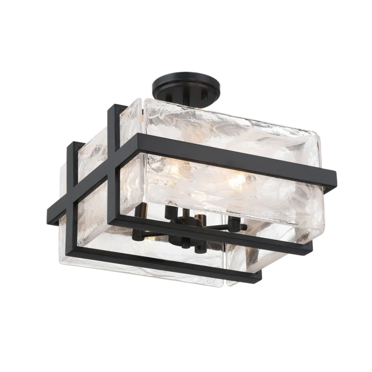 Coal Four Light Semi Flush Mount from the Cloud Break Collection