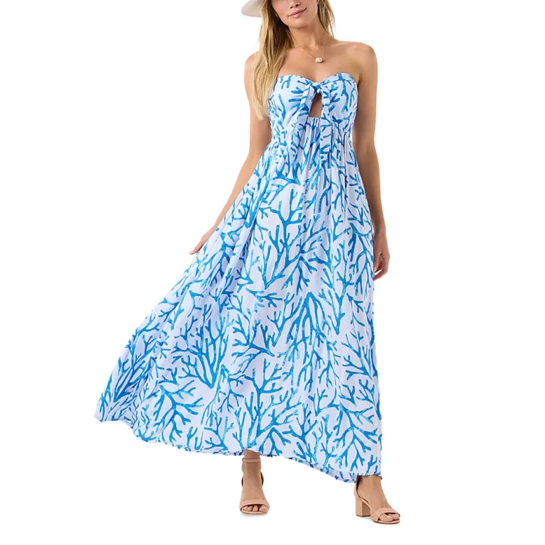 Tiare Hawaii Makani Tie Front Maxi Dress