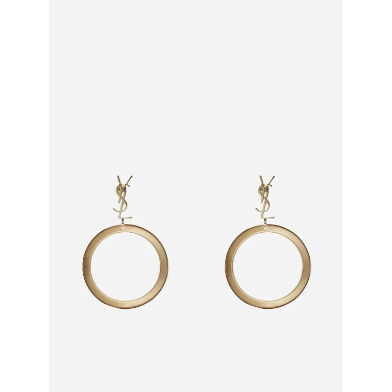 Saint Laurent Cassandre Logo Circle Earrings