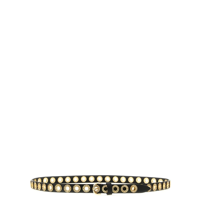 Pinko Black nera Belt With All-over Studs In Ecoleather