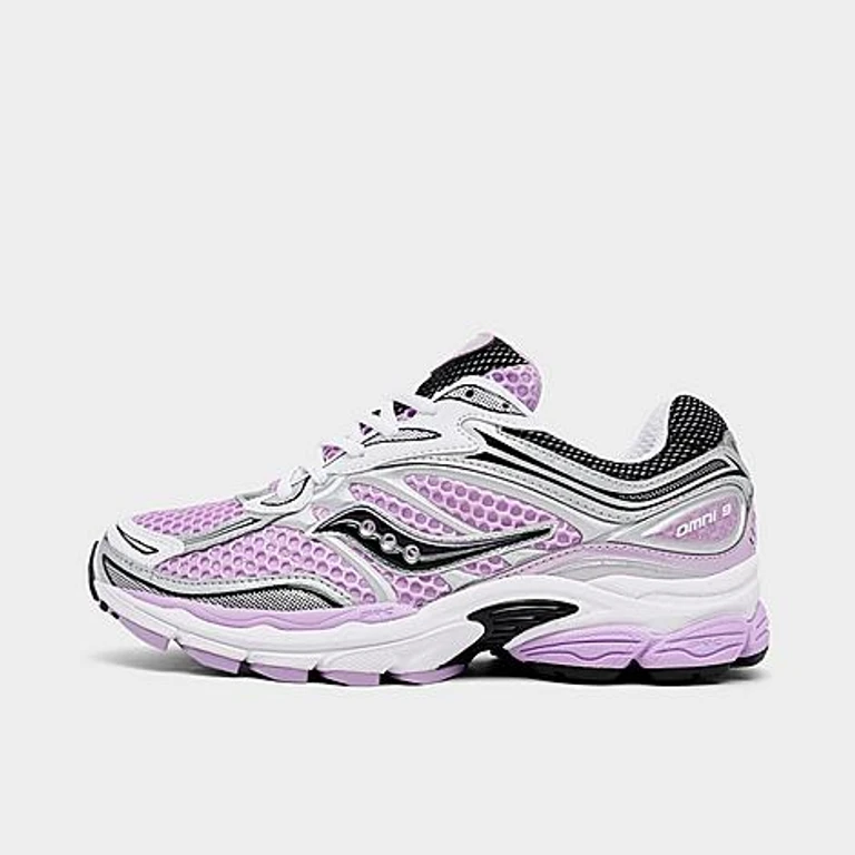Saucony Women's ProGrid Omni 9 Casual Shoes in Lilac/Silver Size: 6.0