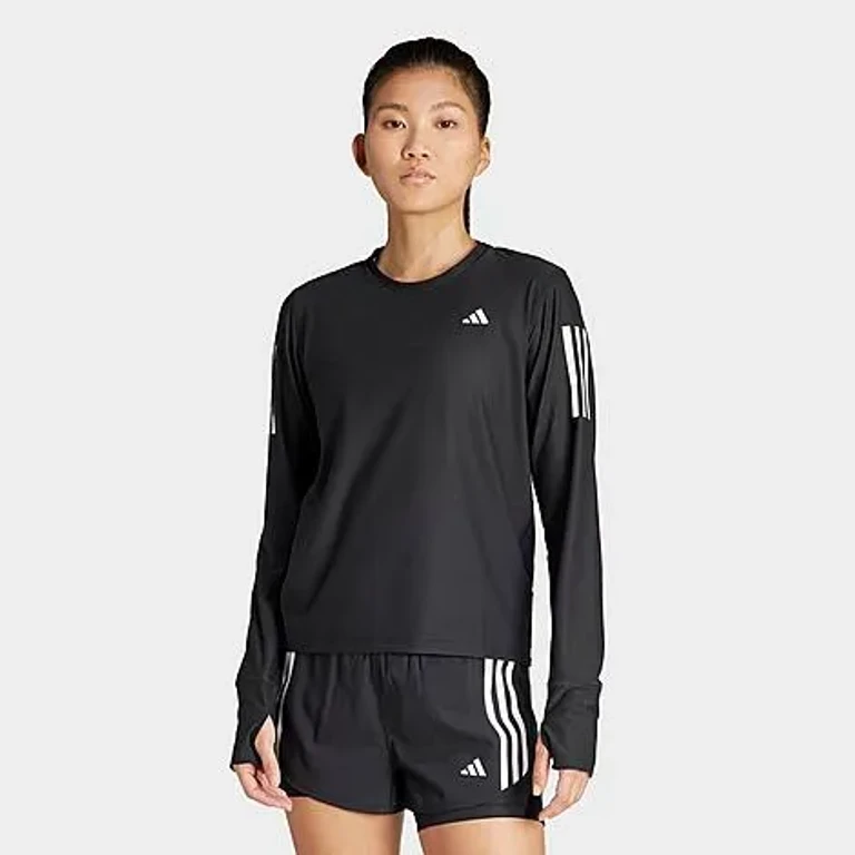 adidas Women's Own The Run Long-Sleeve T-Shirt in Black Size: XXS