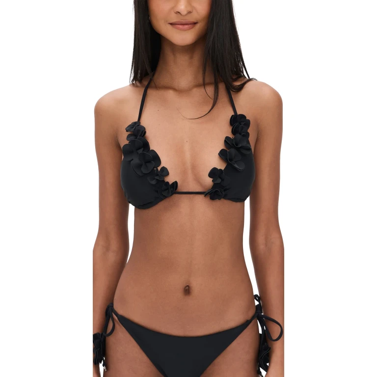 Ramy Brook Floral Nikoleta Bikini Top Black XL