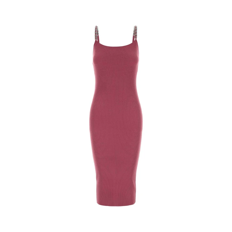 Michael By Michael Kors Dark Pink Stretch Jersey Dress Rosewood Abiti - Women