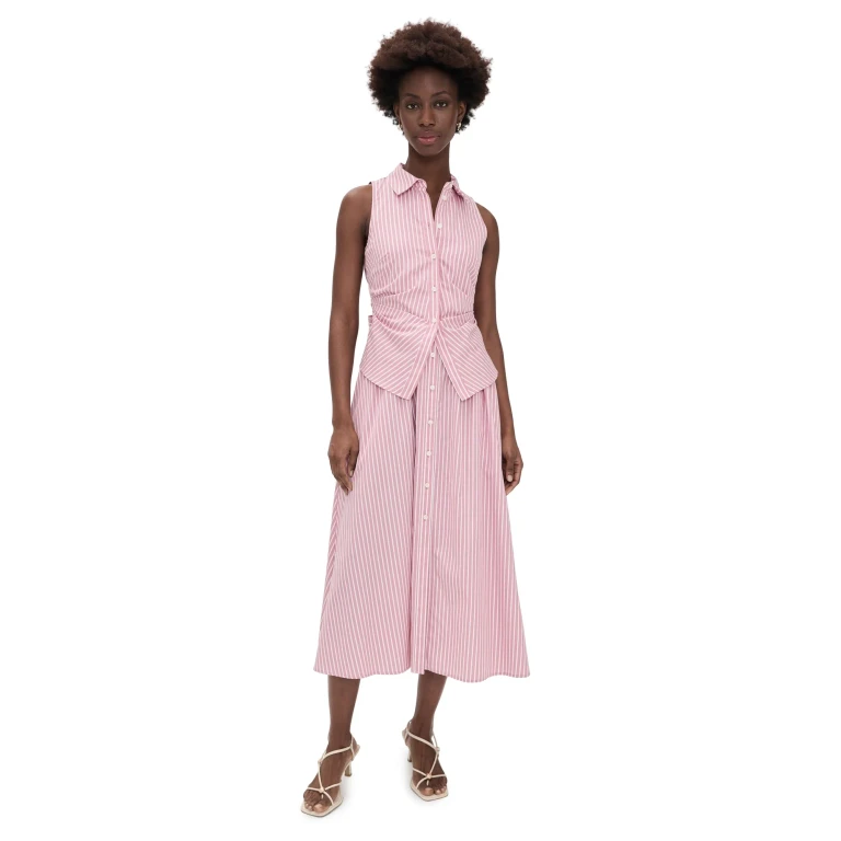 Tanya Taylor Hannah Dress Vintage Rose/Optic White 10