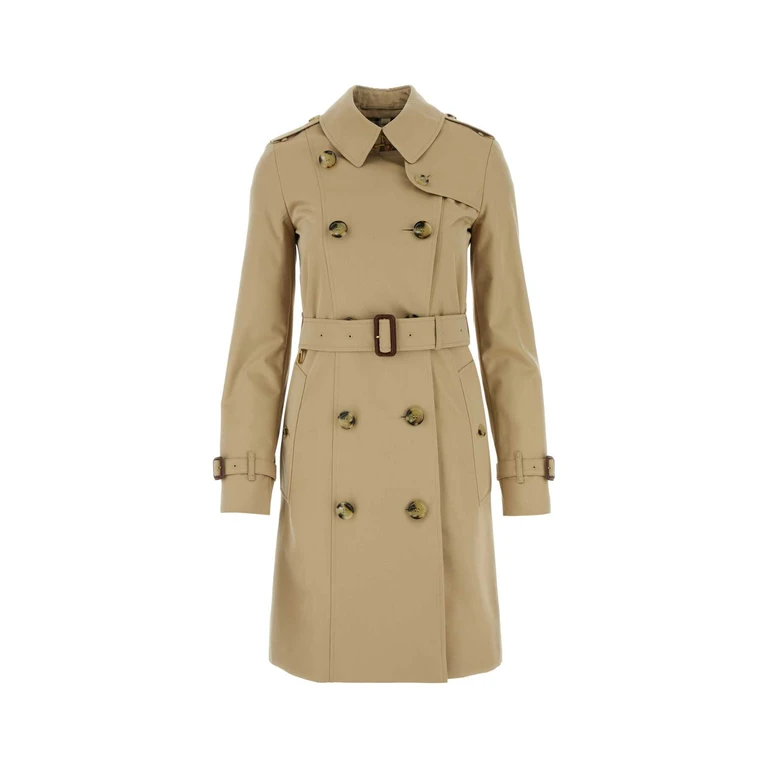 Burberry Beige Gabardine Heritage Chelsea Trench Coat Honey Cotton - Women