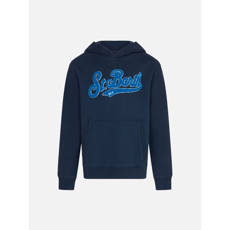 Mc2 Saint Barth Boy Navy Blue Hooded Sweatshirt